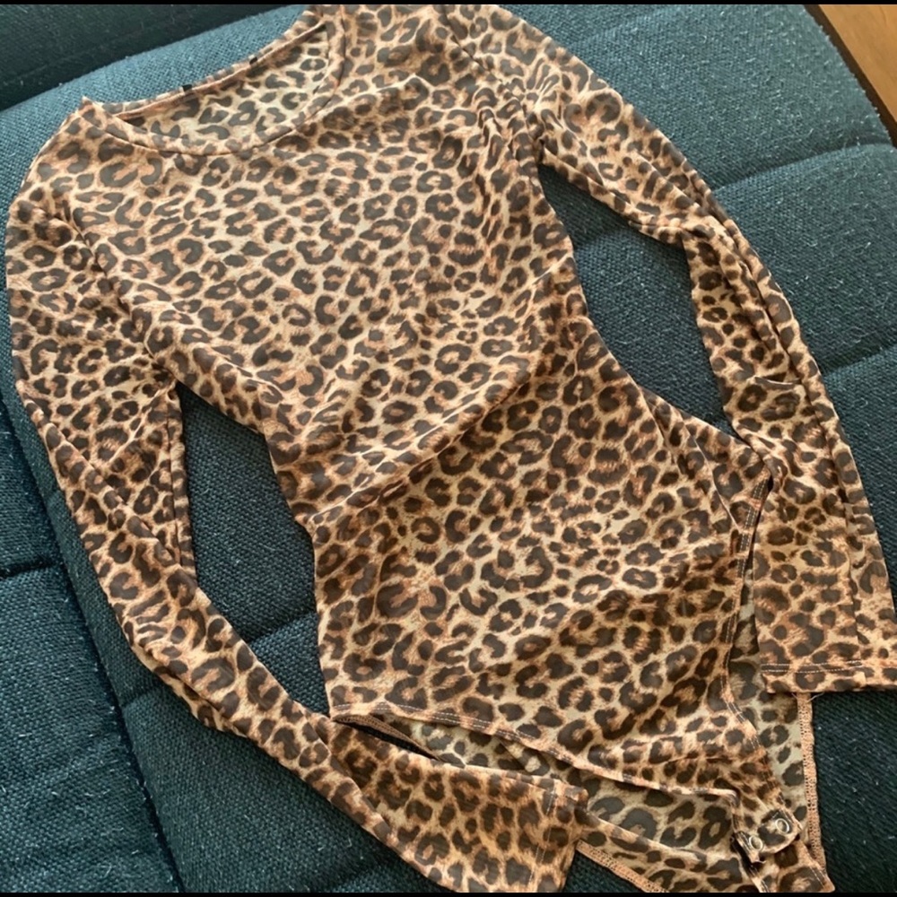 Sheer leopard body suit